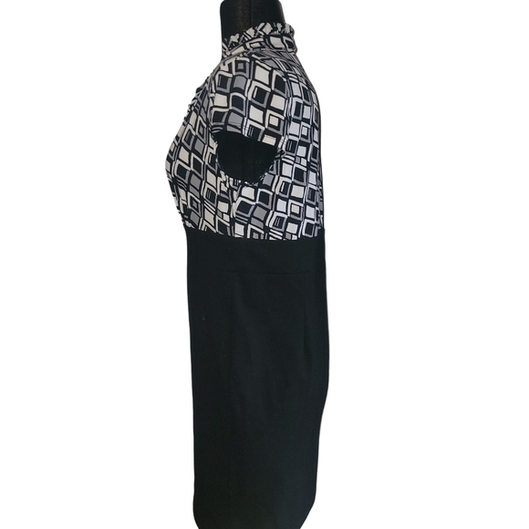 Cleo petites black/grey/white short sleeve sheath dress Sz.10 - Picture 5 of 7